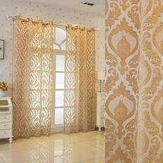 Gardiner & Tillbehör Shein 1pc European Style Hollow Out Partially Translucent Curtain Cutout Flower