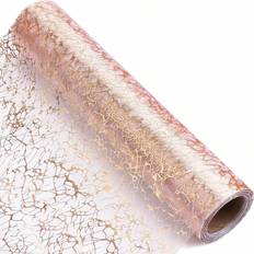 Shein Rose Gold Metallic Shiny Table Runner Tablecloth Rose Gold
