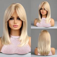 Blonde Wigs Shein 16 Inch Blond Short Straight Middle Part Wig