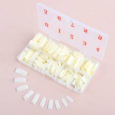 Nagelprodukter Shein 500pcs/Box Ultra-Thin Square French Style False Nails In Natural Color For Nail Art
