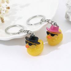 2pcs & Cute Duck Shaped Keychain With Hat, Suitable For Wallet, Keys, Gift For Friends, Party Favor