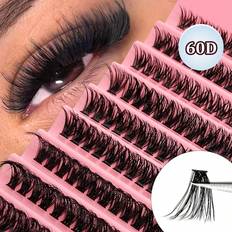 Makeup Shein 200 Clusters Lashes 60D Faux Mink Individual Eyelashes, Natural Thick Eyelash Extension Cosmetics Suitable For Any Style