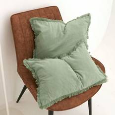 Shein 1pc Light Tassel Trim Pillow Cover, Nordic Style Simple Room Decoration Office Cushion Case Kuddöverdrag Grön