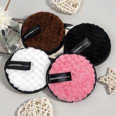 Shein MAANGE 4pcs Makeup Remover Puff,Soft And Friendly Face Towel,Cleanning Tools Easy Carrying For Travel