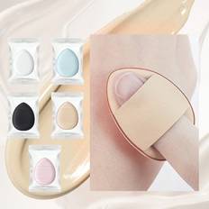 Makeup Shein 1pc Mini Finger Sponge Powder Puff, Water Droplet Shaped Makeup Tool For Dry And Wet Use