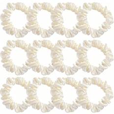 Shein 12pcs White Satin Bow Scrunchies CasualHair Ties Scrunchy Hair Ties