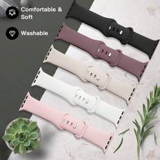 Smartwatch Strap Shein 5pcs/Set Men's And Women's Fashionable Silicone Sport Apple Watch Band Compatible With 38/40/41/42/44/45/49mm Ultra/Se/8/7/6/5/4/3/2/1