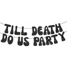 Shein Pre-Strung Gold Foil Till Death Do Us Halloween Bunting Banner