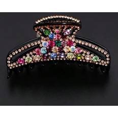 Hårprodukter Shein Plastic Hair Claws With Large Rhinestones For Twisting Hair, Sectioning Hair, Making Hairstyles