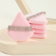 Makeup Shein 5pcs/Set Triangle Shaped Diamond Plating Powder Puff For Loose Powder, Beauty Makeup Tool