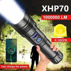 Shein Super Powerful Flashlight XHP70/White Laser Rechargeable Torch Tactical Waterproof LED Flashlight With COB Light Suitable For Outdoor Activities