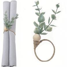 Green Napkin Rings Shein Rings Set Of 12 Eucalyptus Napkin Ring