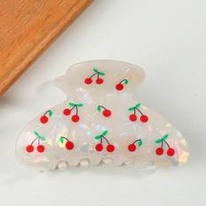Hårprodukter Shein 1pc Medium Size Acrylic Alligator Hair Clip With Cherry Fruit Print