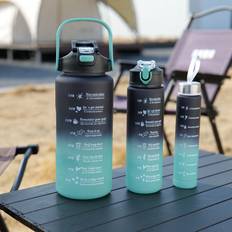 1pc Gradient Sports Water Bottle, 2000ml/800ml/300ml, Portable Outdoor Fitness Straw Cup