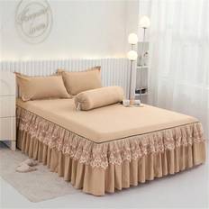 Green Valance Sheets Shein Elegant Lace Bed Skirt 1pc Solid Color Soft Dust-Proof Valance Sheet Green