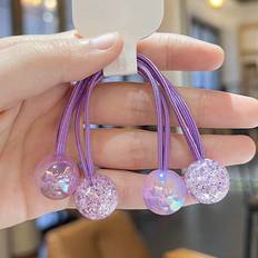 Purple Hair Ties Shein 2pcs Girls Elastic Hair Ties Scrunchies