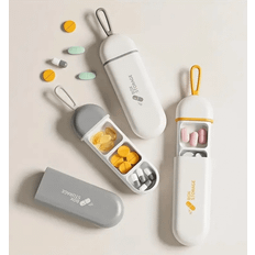 Shein 1-Pack Mini Portable Waterproof And Moisture-Proof Pill Box, Carry-On Pill Box, Three-Compartment Organizer, Travel Pill Dispensing Box