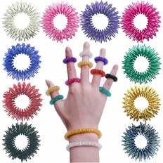 Leksaker Shein 5pcs Random Color Mini Finger Hand Massage Rings Anti-Stress Steel Wire Fidget Toy