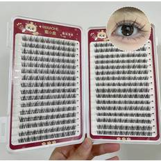 Cosmetics Shein 320pcs 13-14mm Natural Black False Eyelashes In 32 Rows, Graduated Length & Volumizing, Soft, Criss-Cross Style, Lightweight, Reusable, Essential Item