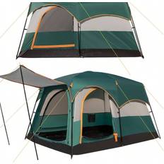 Shein Camping Tent Waterproof For 4-6 People, Tunnel Tent Large With 3 Entrances & Awning, Dome Tent Group Tent Family Tent, Portable With Pack Bag, Outdoor