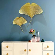 Shein 1pc Silver Ginkgo Leaf Metal Wall Art, Modern Minimalist Creative 3d Ginkgo Leaf Väggdekor
