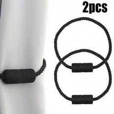 Black Mounts & Hooks for Curtains Shein 2pcs Strong Magnetic Curtain Tiebacks Elegant Tie Backs Modern Rope Tiebacks