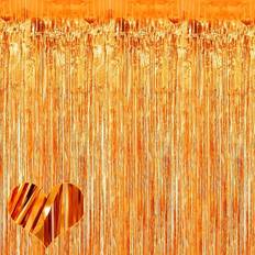 Plastic Doorway Party Curtains Shein Orange Foil Fringe Curtains Set 4 Packs
