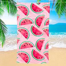 Shein 1pc Fluid Background Watermelon Shaped Beach Towel, Extra Large Microfiber Beach Highly Absorbent Badlakan Multifärgad