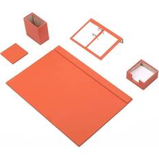 Orange Desktop Organizers Ebern Designs Michelet Faux Leather Desk Organiser Set