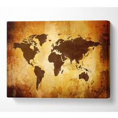 Wallart-Direct Map Of The World 12 Canvas Print Framed Art