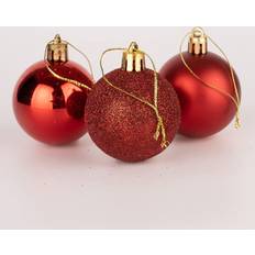 Red Christmas Tree Ornaments Shatchi 18Pcs, 50mm Baubles Christmas Tree Ornament