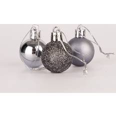Grey Christmas Tree Ornaments Shatchi 12Pcs, Dark 30mm Baubles Decorations Christmas Tree Ornament 2pcs