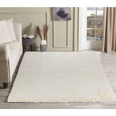 White Carpets & Rugs Serdim Rugs Plain Room Fluffy Shaggy White