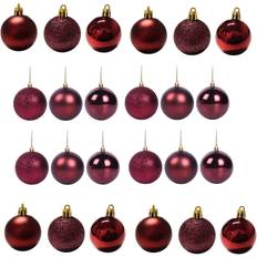 Red Christmas Tree Ornaments Shatchi 12Pcs, Burgundy 50mm Baubles Christmas Tree Ornament