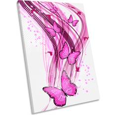 Brambly Cottage Pink Butterflies Half Tone Framed Art