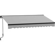 OutSunny 2.5m Electric Retractable Awning Aluminium Frame Canopy Light