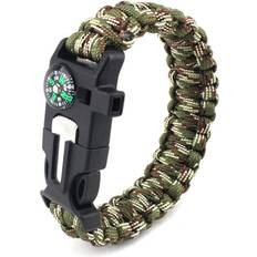 MTK Överlevnadsarmband Survival Emergency Armband Grön Kamouflage