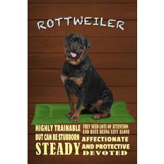 Rouge Décorations Murales Vianmo Blechschild 12x18 cm Rottweiler Hund Highly Trainable Décoration Murale