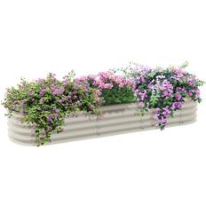 Raised Garden Beds OutSunny 6.4' 1' Galvanized Raised Garden Bed Elevated Planter Box Edging