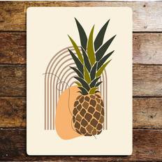 Yellow Wall Decor East Urban Home 70'S Style Lemon Pineapple Kitchen Sign Wall Decor