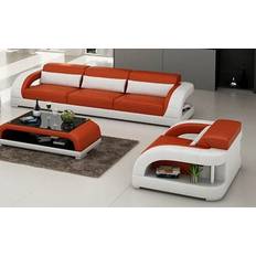 JVMoebel Modern Couch Orange Sofa 227cm 2Stk. 5-Sitzer