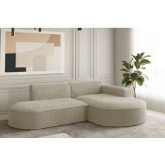 Beige - Canapé en U Canapés Ecksofa Designersofa Palma XS Champagne Ottomane Canapé