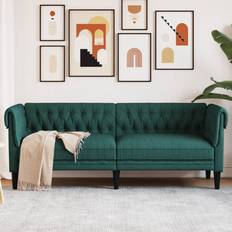 Chesterfieldsoffor vidaXL Chesterfield Upholstered Chair Set Sofa 3 Seater