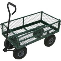 Oypla Heavy Duty Metal Gardening Trolley Cart Green