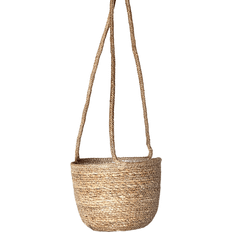 Hanging plant pot, small, natural wicker