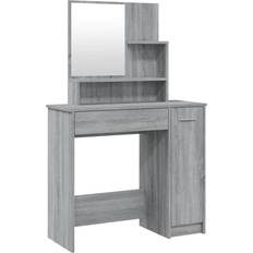 vidaXL Vanity Table with Mirror Grey Sonoma Coiffeuse 35x86.5cm