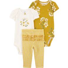 Carter's Baby Girls 3-Piece Floral Little Character Set 18M Yellow/White