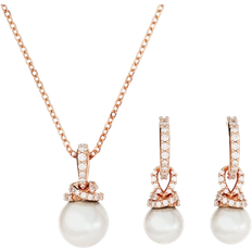 Jewelry Sets Swarovski Originally Necklace & Earrings Set - Rose Gold/Pearls/Transparent