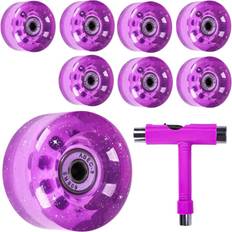 Purple Roller Skating Accessories Tlily 32X58mm,82A Quad Roller Skate Wheels with Bearing Installed for Double Row Skating 8-pack