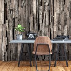 Bruna Väggdekor Wonda Fototapet Wooden Curtain Dark Brown 100x70 Väggdekor